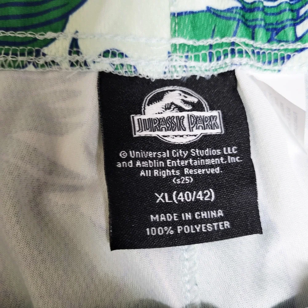 Jurassic Park‎ Mens XL Swim Trunks Tropical Dinosaur Print Blue Green White NEW